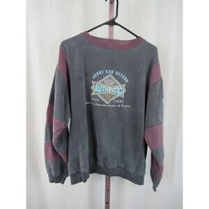 Today's News Small Above and Beyond Vintage Pullover Sweater Grey Maroon